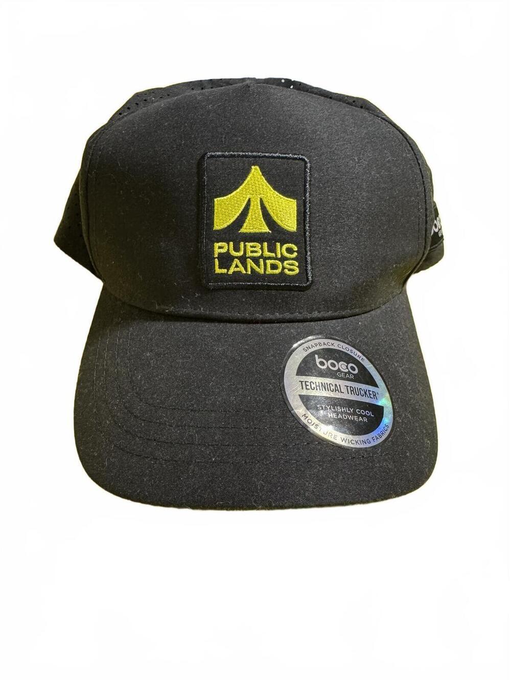 Public Lands Technical Trucker Hat by Boco Gear Black Citron